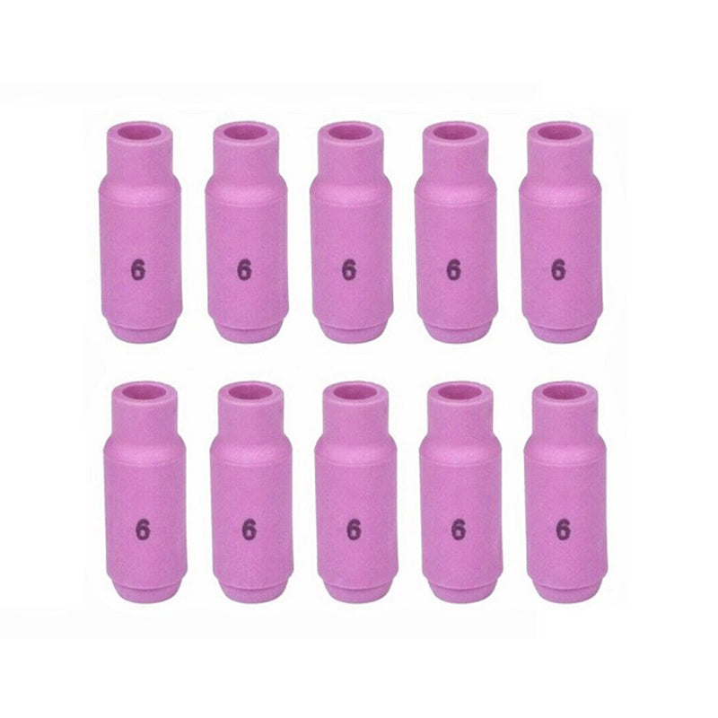 TIG Ceramic Cup 10N48 #6, 3/8” Alumina Nozzle Fit Tig 17, 18, 26 Pack of 10