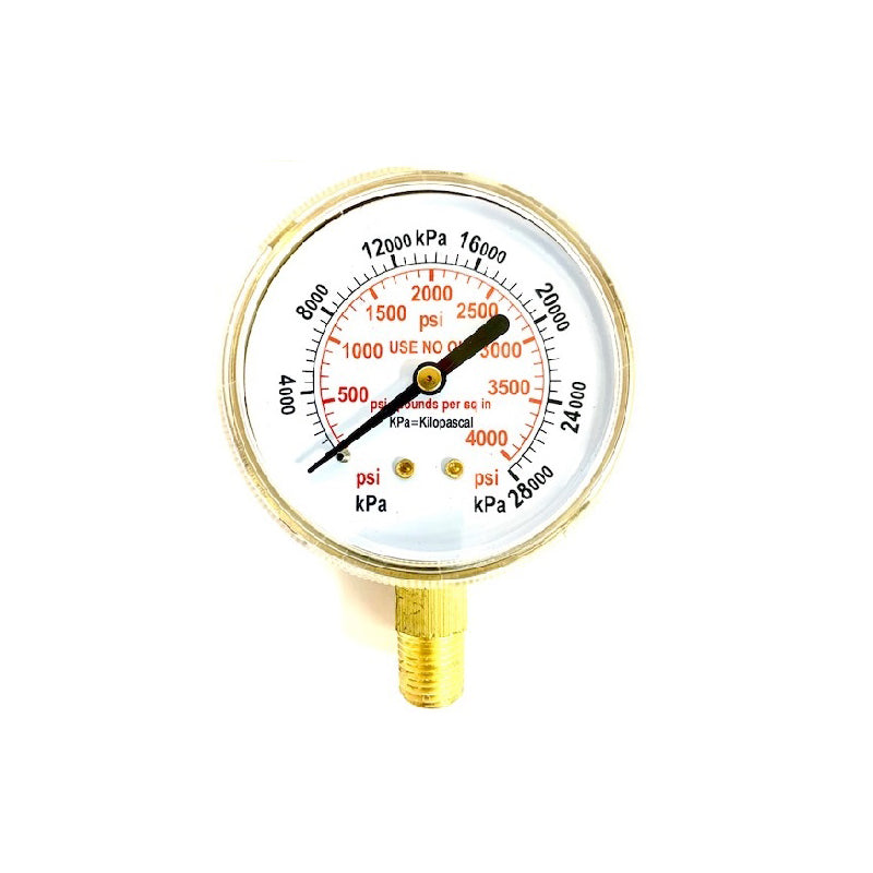 Pressure Gauges 4000 PSI 2.5” for Oxygen & Acetylene Regulators 2.5-4000