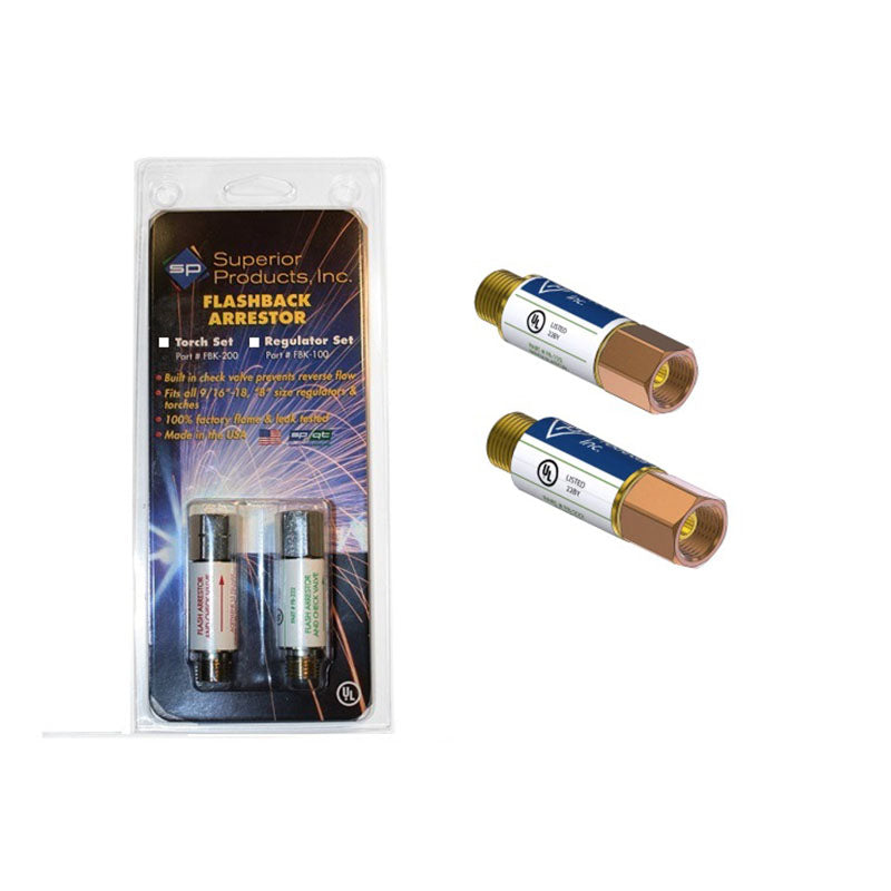 Flash Back Arrestor Regulator Set Superior FBK-100 Compatible with Western FA-30
