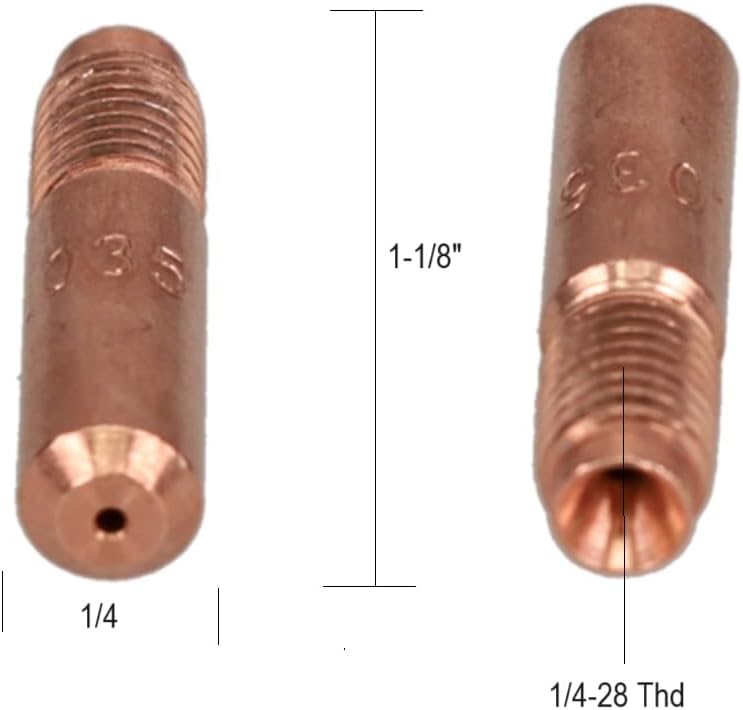 000068 Mig Welding Contact Tips .035" 000-068 for Miller M10 M15 M25 M40 M100 Hobart H9 H10 MIG Weld Guns (Pack of 25) 000-068