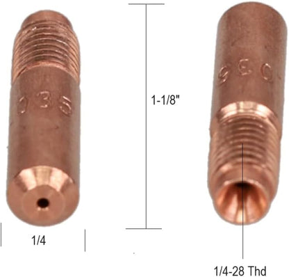 000068 Mig Welding Contact Tips .035" 000-068 for Miller M10 M15 M25 M40 M100 Hobart H9 H10 MIG Weld Guns (Pack of 25) 000-068