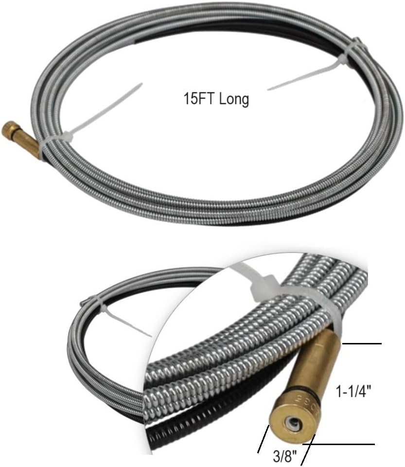 42-3035-15 MIG Welding Liner Conduit .030"-.035" for Tweco 2 and Lincoln Magnum 200 Guns 15 FT (1 Pack) 42-3035-15