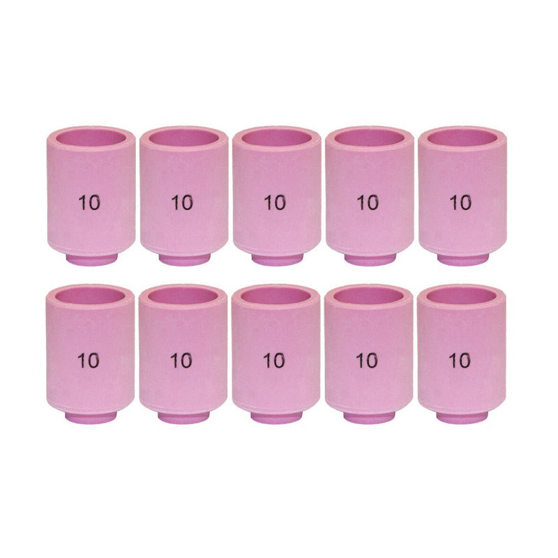 TIG Ceramic Cup 13N13 #10, 5/8” Alumina Nozzle Fit Tig 9, 20, 25 (Pack of 10)