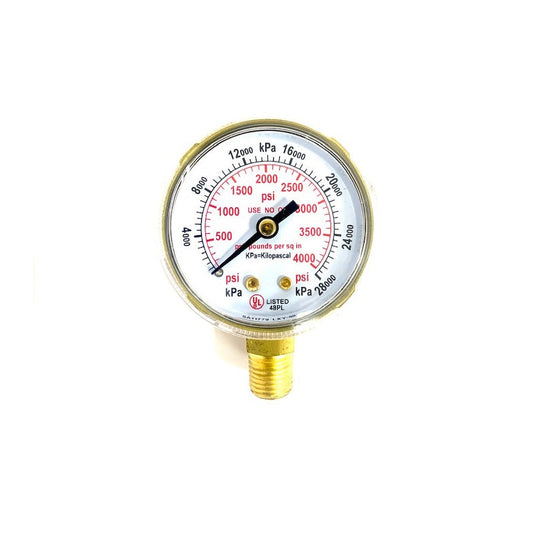 Pressure Gauges 4000 PSI 2”  for Oxygen & Acetylene Regulators 2-4000