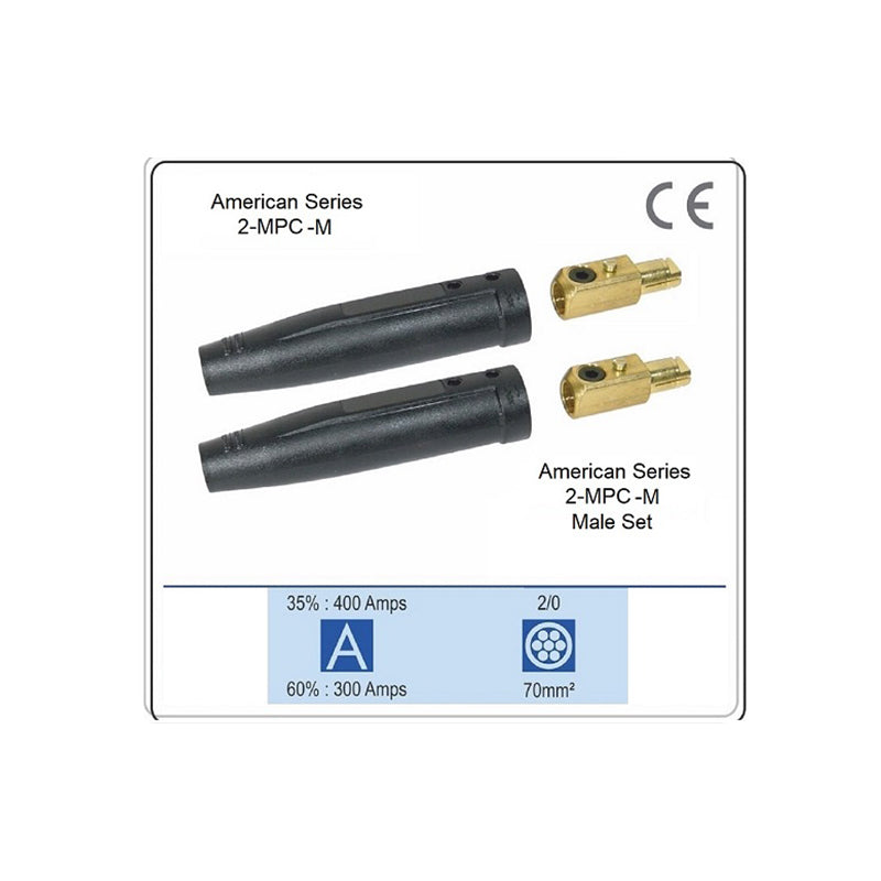 Welding Cable Connectors 2-MPC-M Male Set 2MPC-M (Pack of 2 Male Ends)