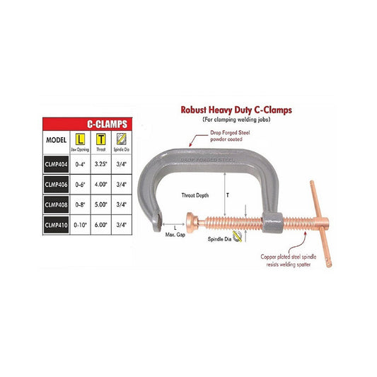 C-Clamps Heavy Duty Drop Forged Steel Powder Coated