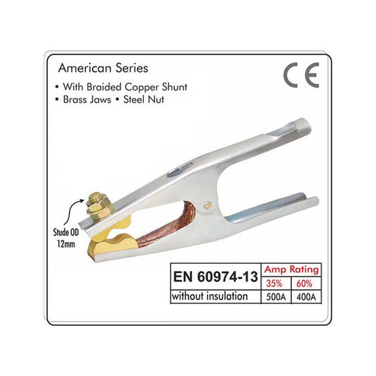 Welding Ground Clamp EG-500 500 AMPS Steel With Braided Copper Shunt EG500