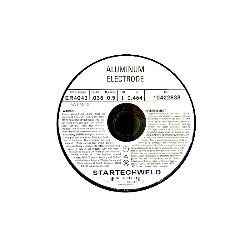 Aluminum ER4043 .035" MIG Welding Wire 1 Ib Spool 1Roll