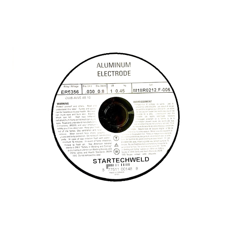 Aluminum ER5356 .030" MIG Welding Wire 1 Ib Spool 1 Roll